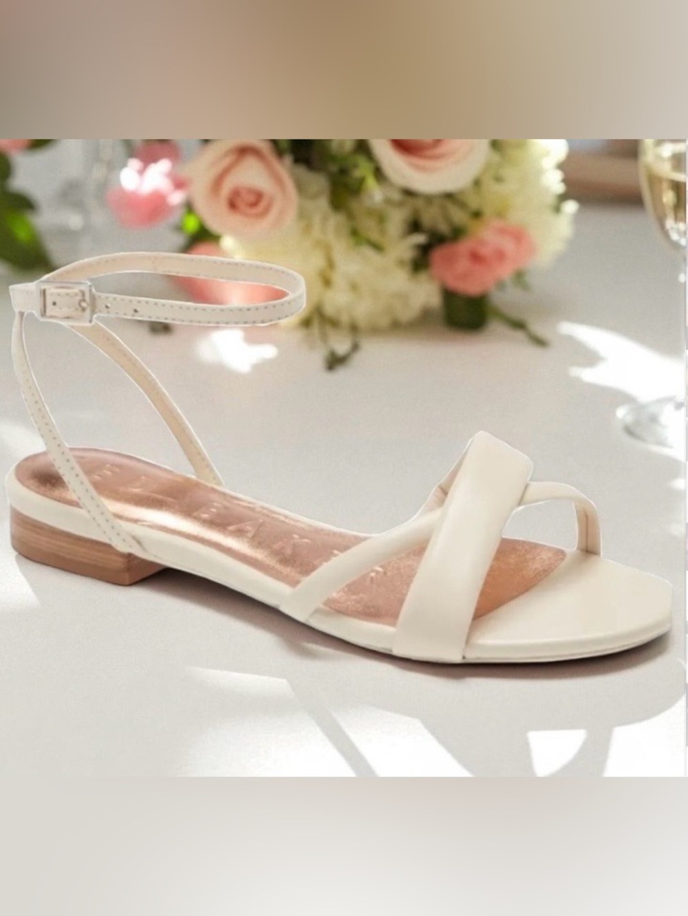 HP🥳 New Ted Baker London BHLDN Anthropologie Sheah Ivory Leather Strappy Bridal